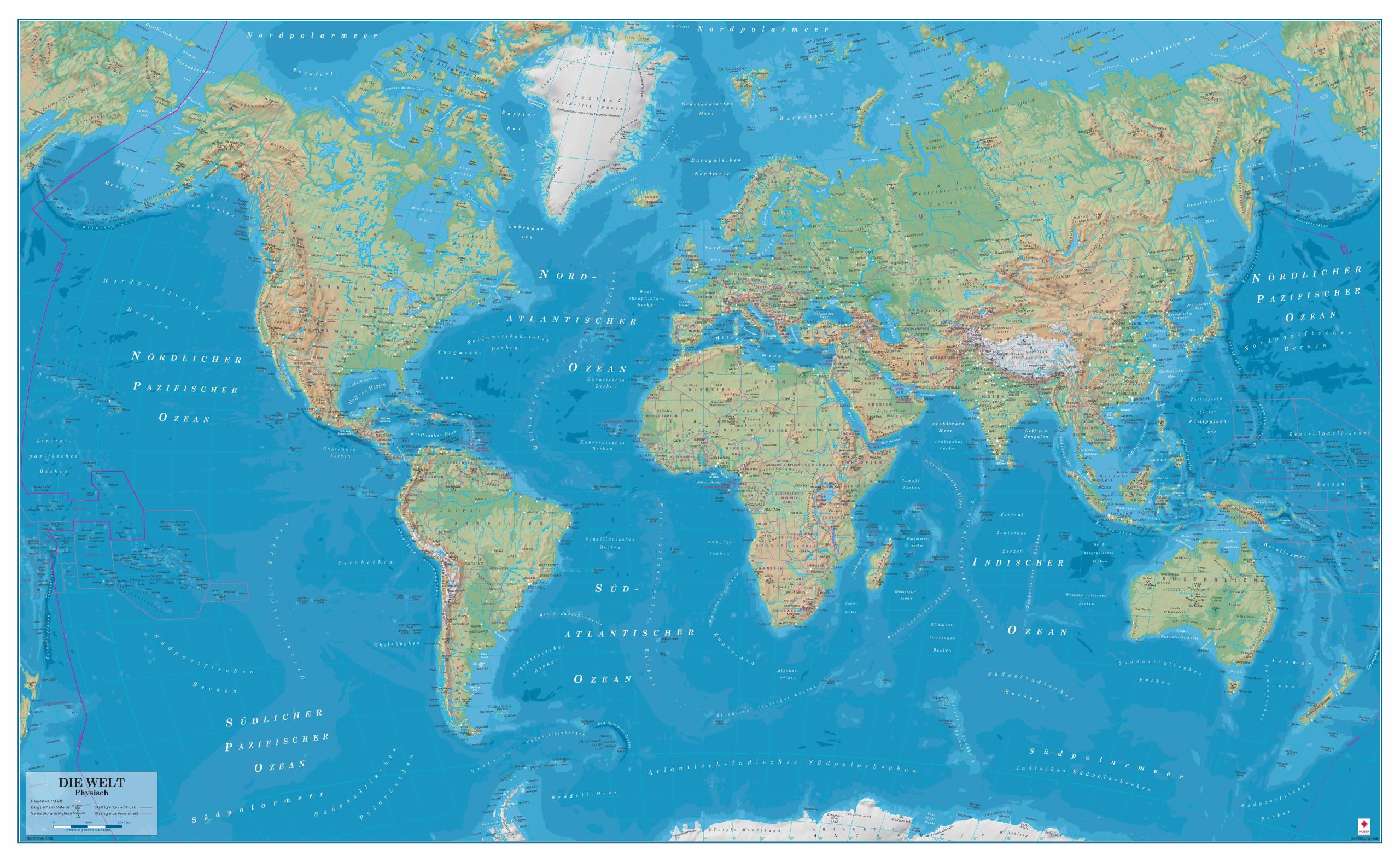 Van der Grinten Physical World Map
