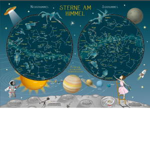 Sterne am Himmel: Sternenkarte für Kinder - Wandkarte 100 cm x 70 cm